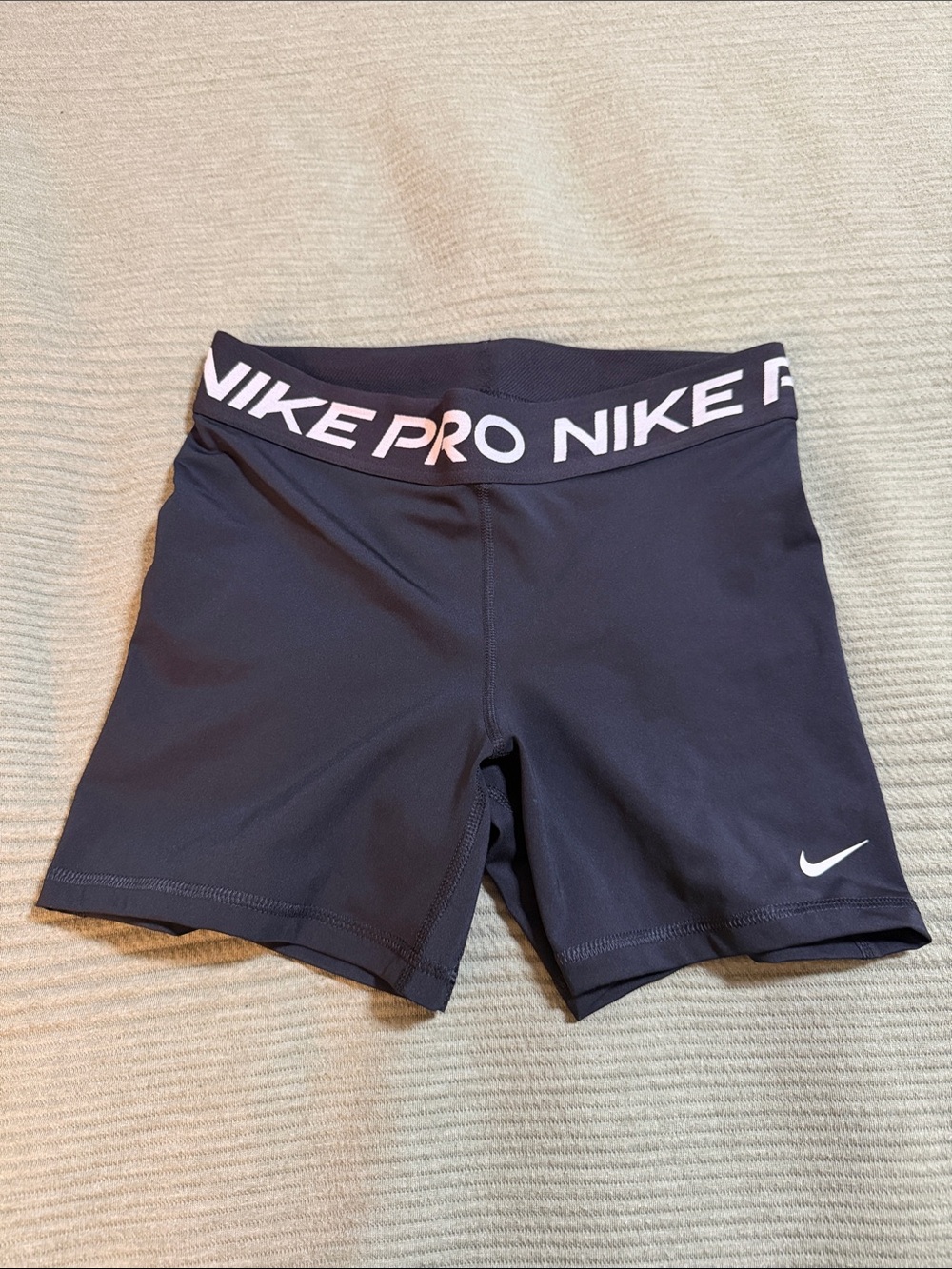 Nike Pro Women's Navy Performance Shorts with White Logo